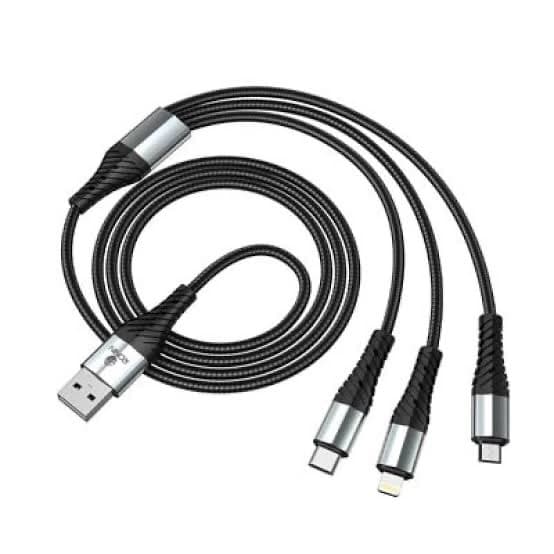 3 in 1 Android, Type C, iPhone Fast and Original Charging Data Cable
